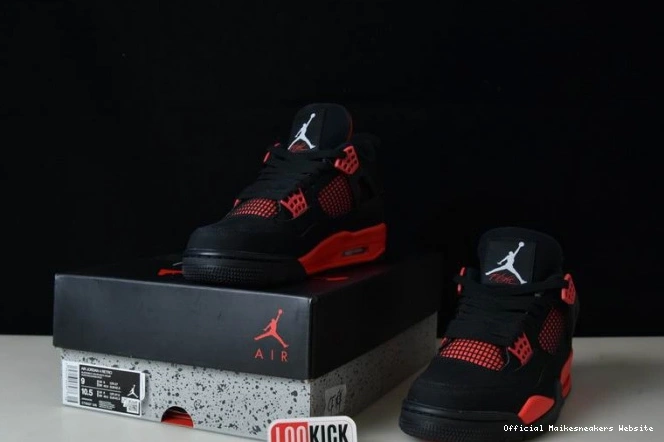 Official Maikesneakers CT8527-016 Jordan 4 Red Air Thunder 0807